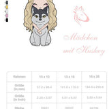 Mädchen mit Husky Stickdatei – emotionales Motiv für Geschenke & Hundeliebhaber - Sewando
