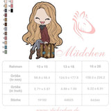 Mädchen Stickdatei – bereit für das nächste Abenteuer mit deiner Stickmaschine - Sewando