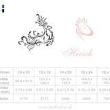 Hirsch Stickdatei – elegantes Naturmotiv für Kleidung, Taschen & Deko - Sewando