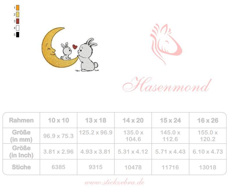 Hasenmond Stickdatei – liebevolles Mama-Baby-Motiv für Kinderzimmer, Geschenke & Herzensmomente - Sewando