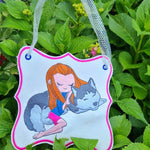 Mädchen mit Husky Stickdatei – emotionales Motiv für Kleidung & Geschenke - Sewando