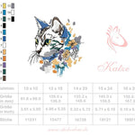 Katzenkopf mit floraler Umrahmung im Doodle-Stil für deine Stickmaschine - Sewando