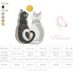 Katzen Stickdatei – zwei Seelen, ein Herz für deine Stickmaschine - Sewando