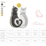 Katzen Stickdatei – zwei Seelen, ein Herz für deine Stickmaschine - Sewando