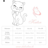 Katze Stickdatei – Ausmalmotiv für Kinder & kreative Regentage - Sewando