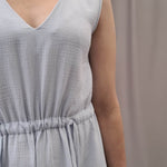 langes Sommerkleid, Kleid mit V-Ausschnitt, ärmellos, A-Linie, Kleid mit Schlitz, Größe 34 - 50 - Sewando