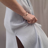 langes Sommerkleid, Kleid mit V-Ausschnitt, ärmellos, A-Linie, Kleid mit Schlitz, Größe 34 - 50 - Sewando