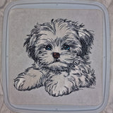 Stickdatei Applikation Shih Tzu "Lesley"  - realistisch - FÜR HELLE & DUNKLE STOFFE