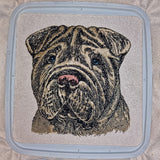 Stickdatei Applikation Shar Pei "Harper" - realistisch - FÜR HELLE & DUNKLE STOFFE