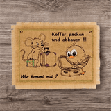 Koffer Tiere Stickdatei Urlaub Vogel Maus ab 10x10 - Sewando