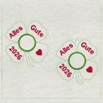 Stickdatei Silvester Kleeblatt Schwein mit Schoki Nase 10x10 Set 774 - Sewando