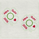 Stickdatei Silvester Kleeblatt Schwein mit Schoki Nase 10x10 Set 774 - Sewando