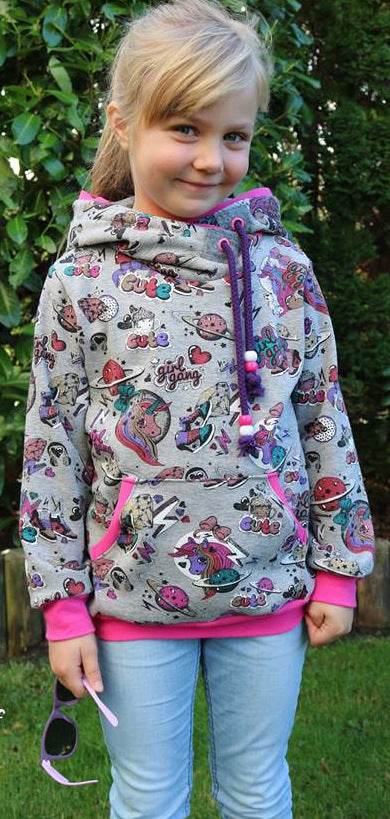 Schnittmuster Hoodie mini JOLINE Gr. 74/80-146/152 + gratis Plotterdatei : - Sewando