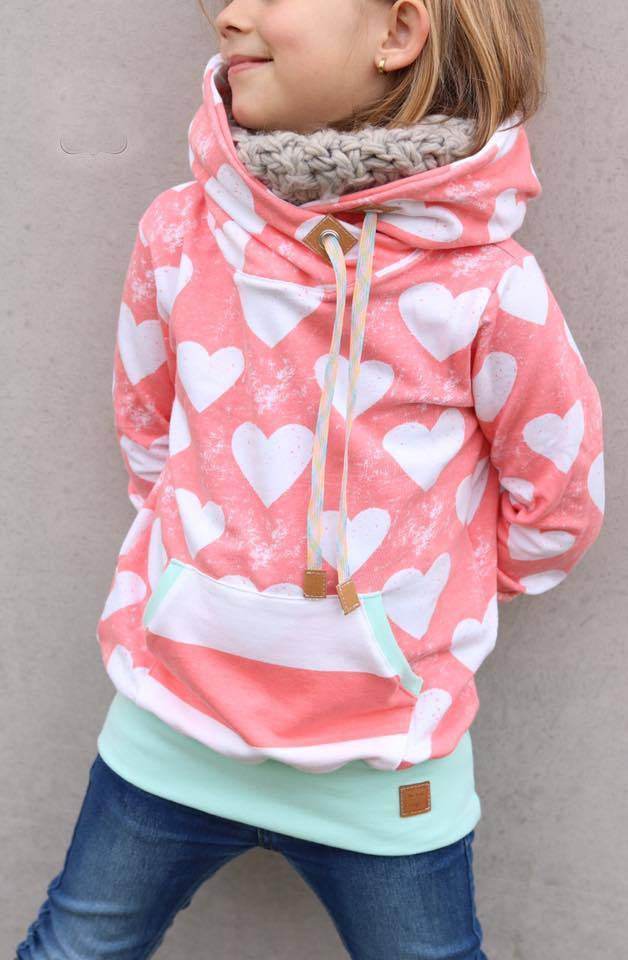 Schnittmuster Hoodie mini JOLINE Gr. 74/80-146/152 + gratis Plotterdatei : - Sewando