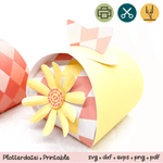 Geschenkbox gelb mit Blume - Printable für Schere oder Plotter - Sewando
