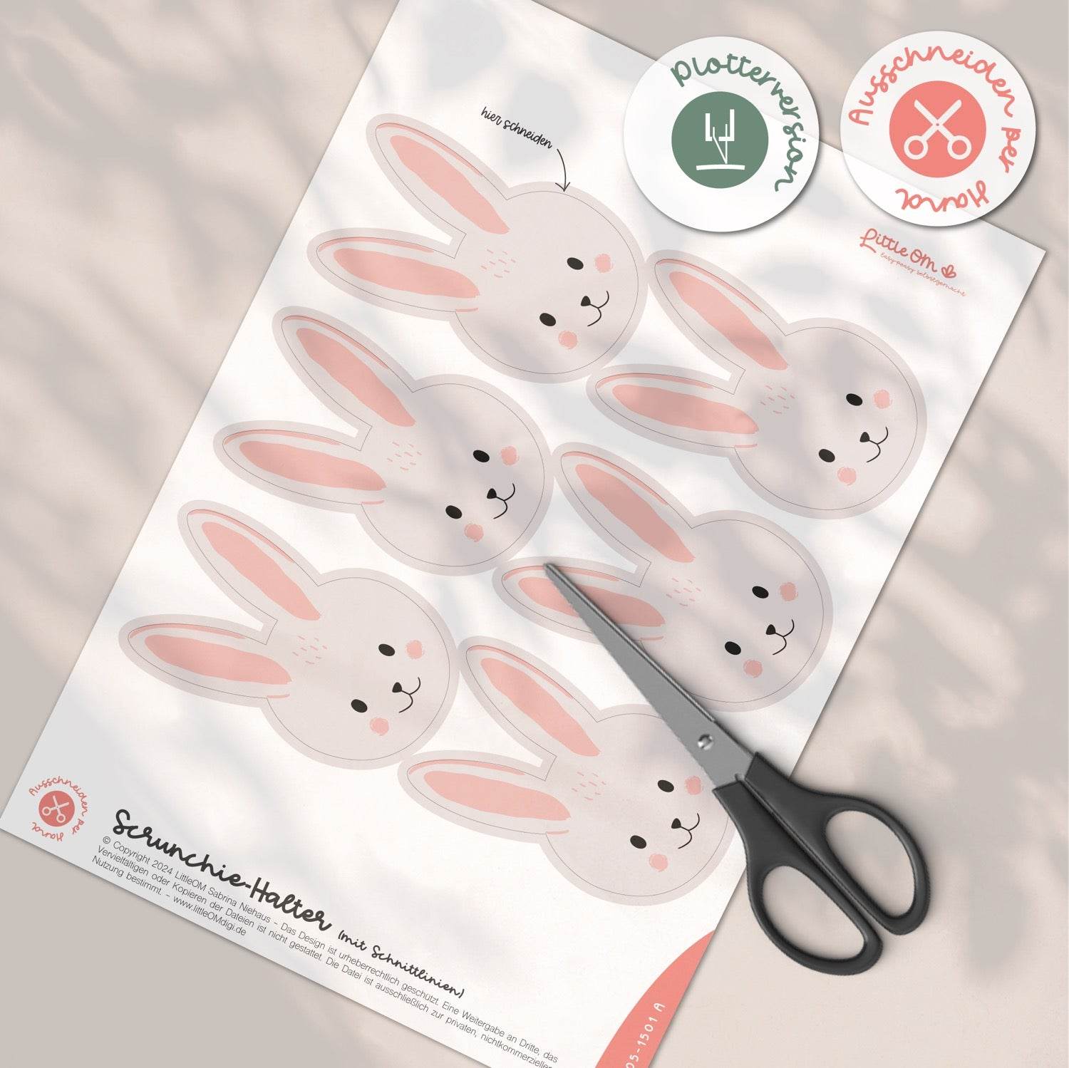 Namensschild / Tischkarte zu Ostern - Printable inkl. Plotterdatei - Sewando