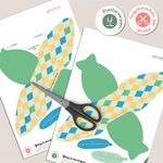 Geschenkbox Ostern Rauten gelb / grün Federn - Printable für Schere oder Plotter - Sewando