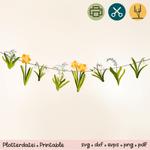 Girlande aus Frühlingsblumen - Printable inkl. Plotterdatei - Sewando