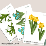 Girlande aus Frühlingsblumen - Printable inkl. Plotterdatei - Sewando