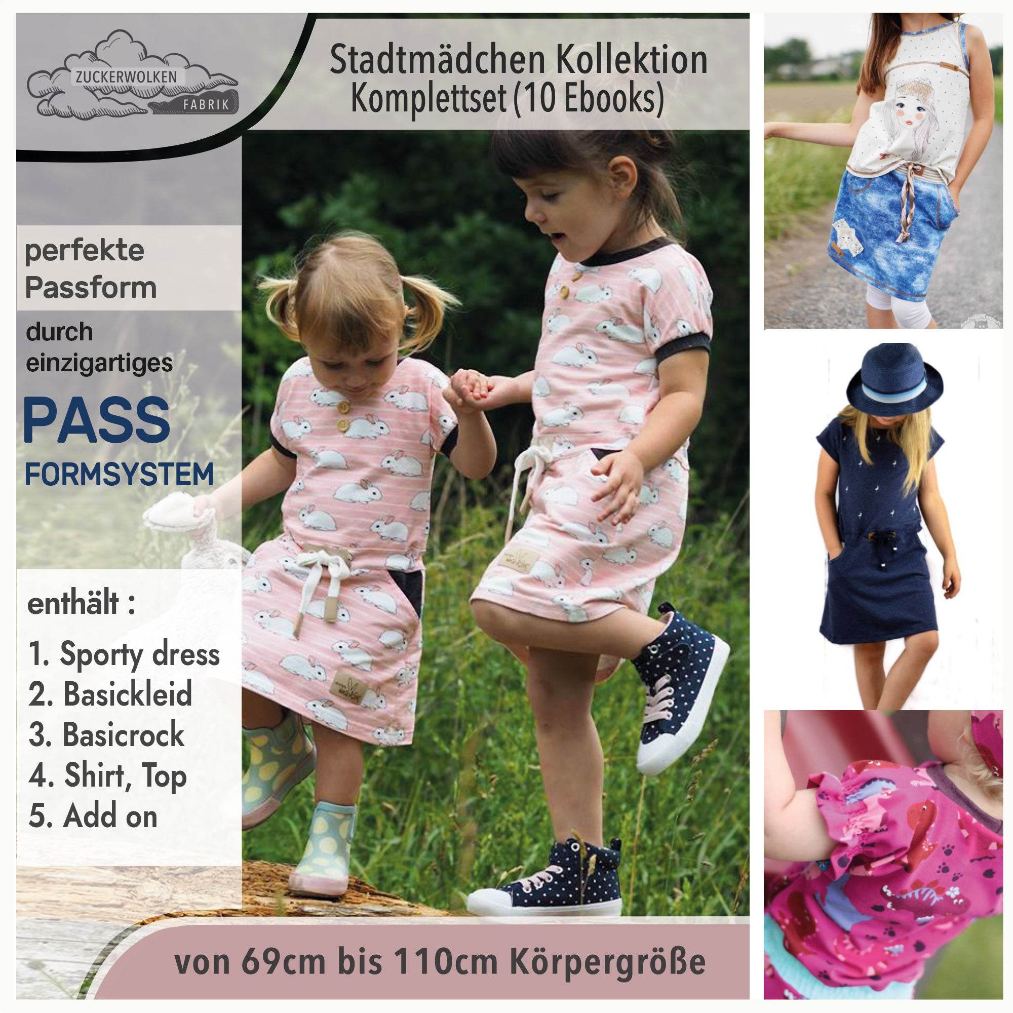 Gr. 74-140 Stadtmädchen Sparpaket 10 Ebooks | mit intelligentem Passformsystem - Sewando