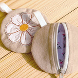 Stickdatei Tasche 10x10 mit Blume, ITH Mini Zip Bag Flower 1 - Sewando