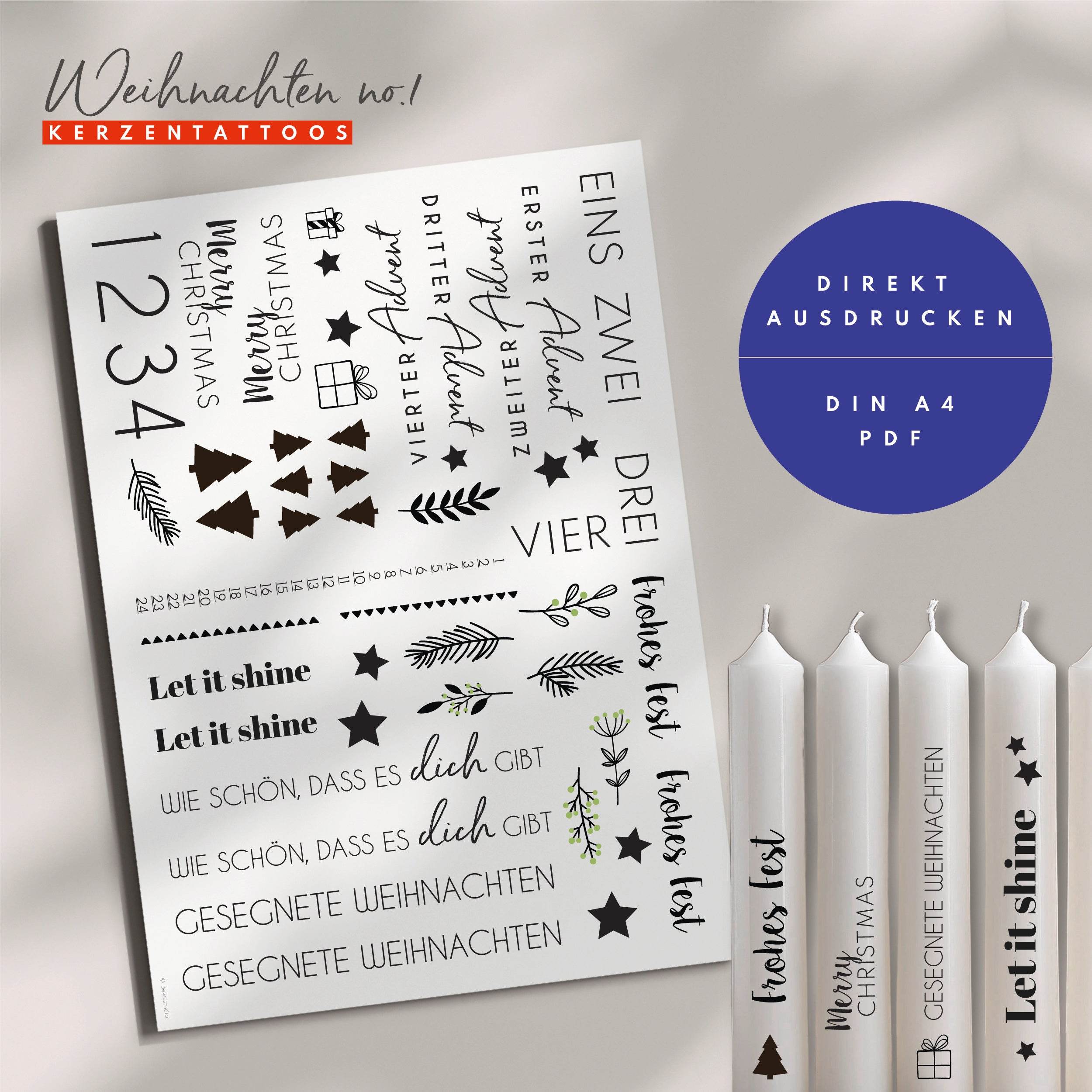 Kerzentattoos | Weihnachten No.1 - Sewando