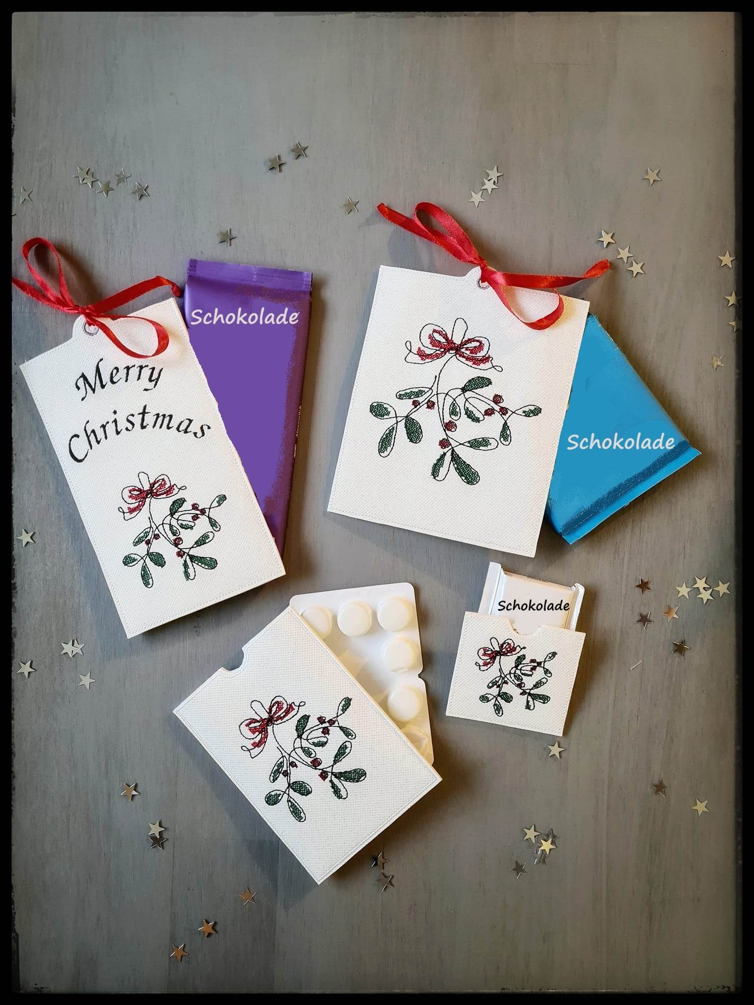 Schokoladen-Hüllen in 4 Größen (Single Line X-Mas) - Sewando