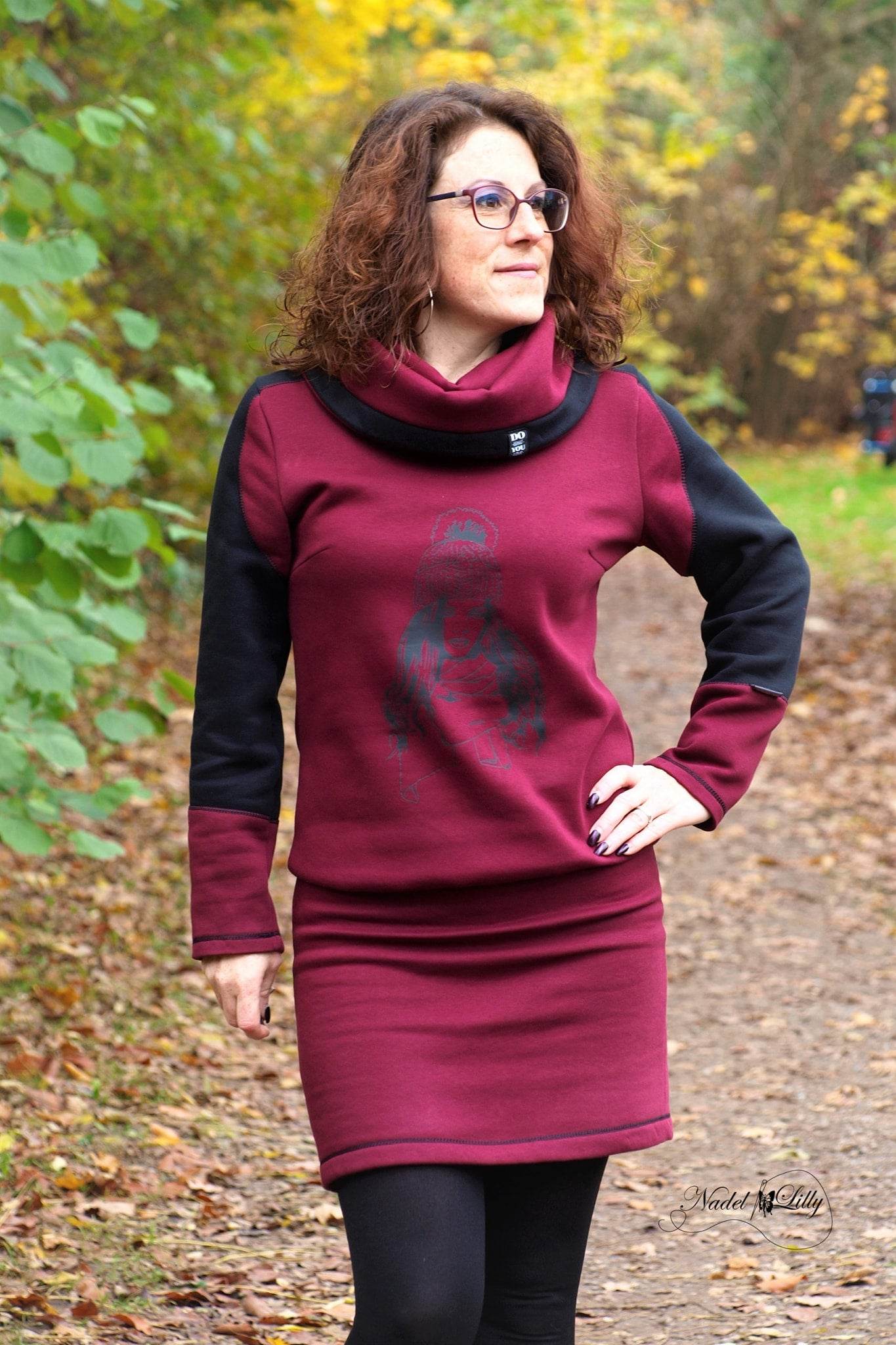 Hoodie(kleid) Leevke Gr. 32-52 inkl. Beamerdatei - Sewando