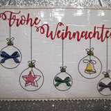 Stickdatei - Schild / Türhänger "Frohe Weihnachten" Single Line