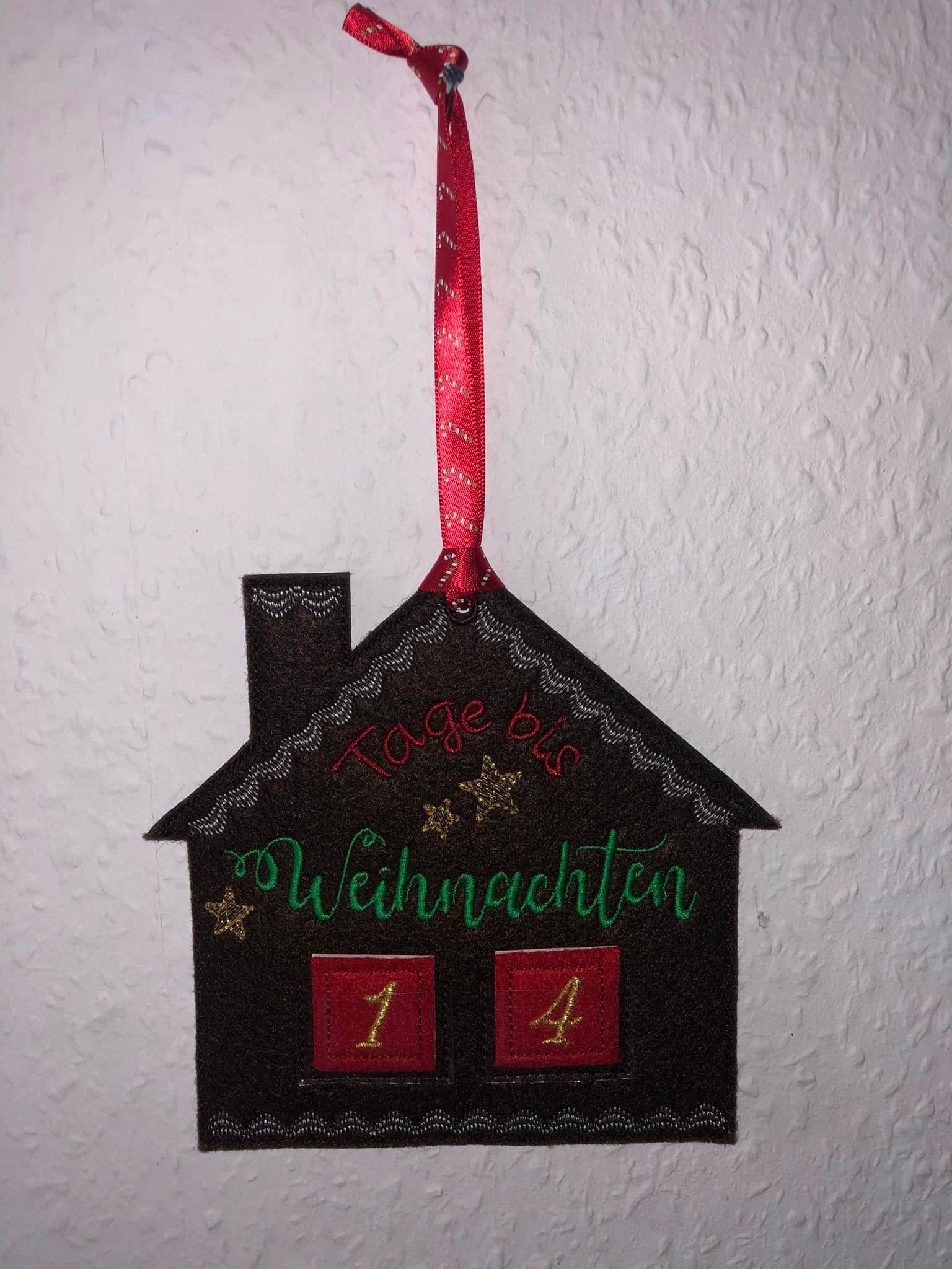 Stickdatei - Adventskalender Lebkuchenhaus - Sewando