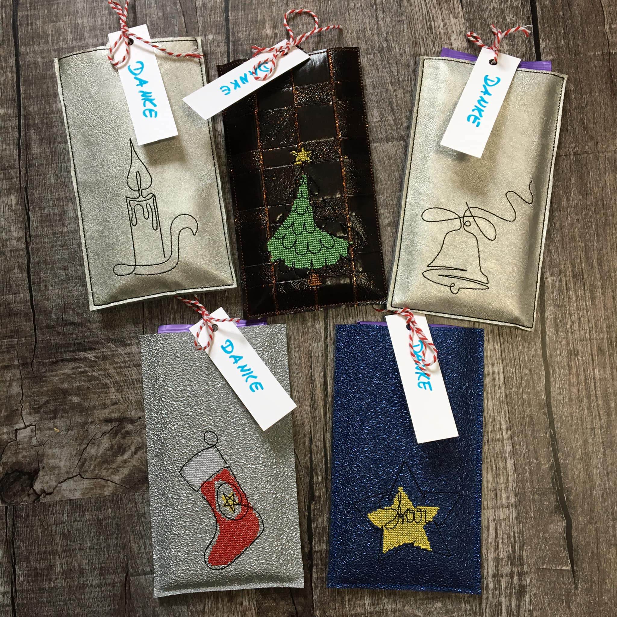 Schokoladen-Hüllen in 4 Größen (Single Line X-Mas) - Sewando