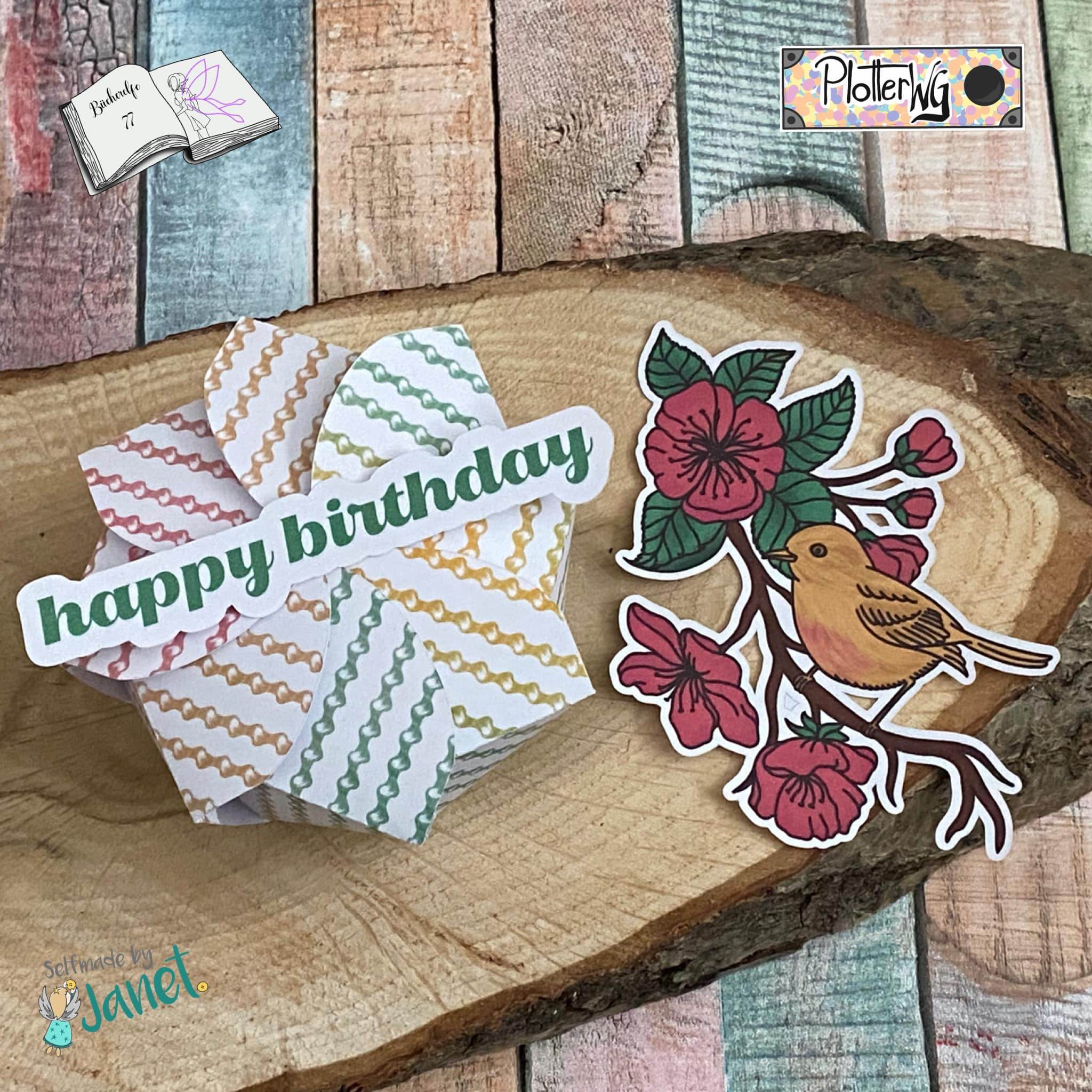 Digiset Ast mit Vogel Plotten, Sublimation, Drucken, Digistamp - Sewando