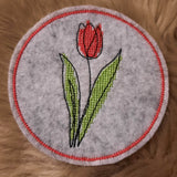 Stickdatei 16 Untersetzer Ostern - Single Line - Sewando