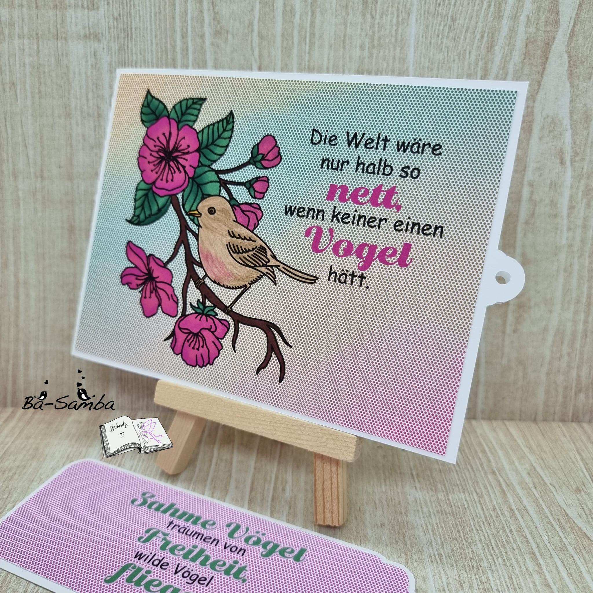 Digiset Ast mit Vogel Plotten, Sublimation, Drucken, Digistamp - Sewando