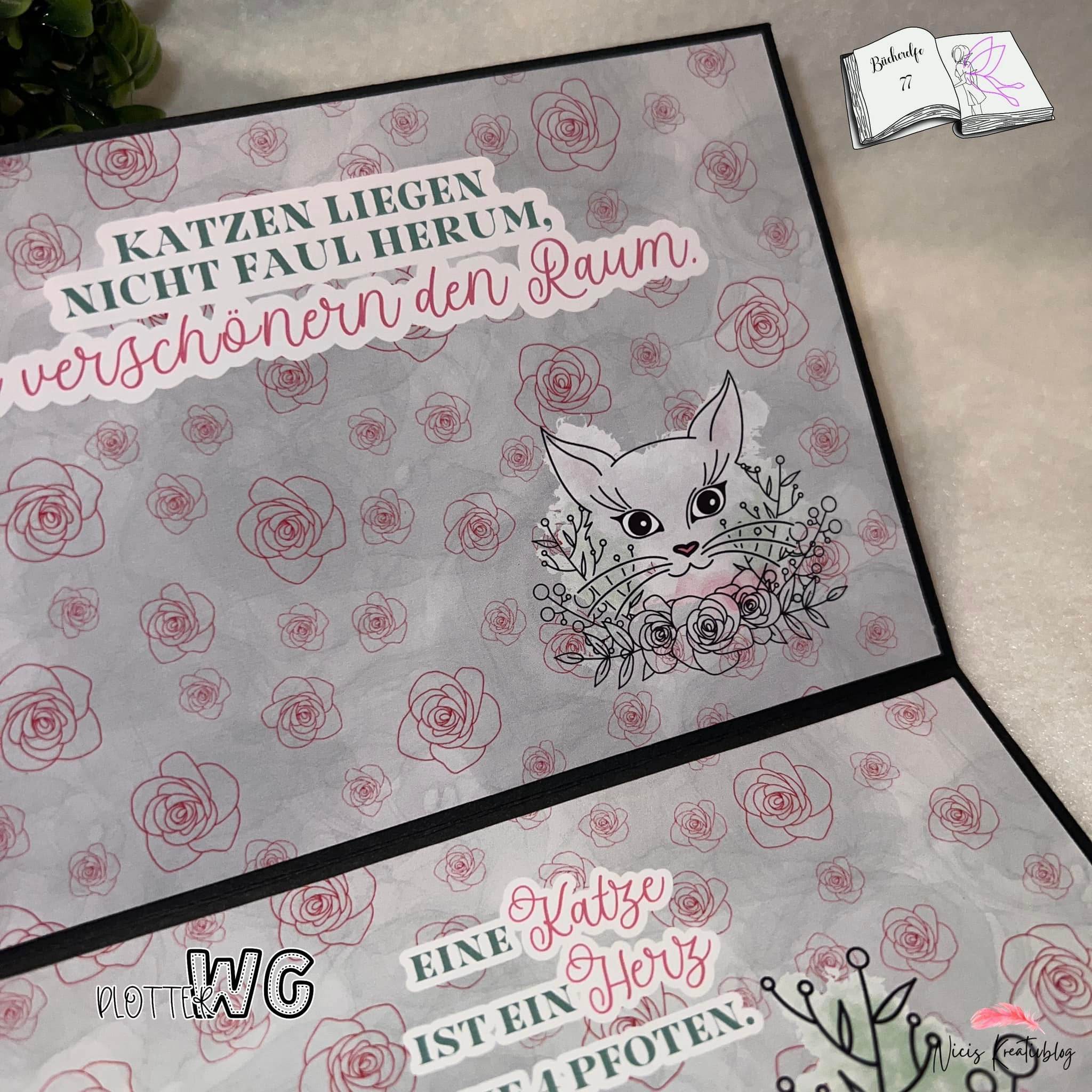 Digiset Blumenkatze Plotten, Sublimation, Drucken, Digistamp - Sewando