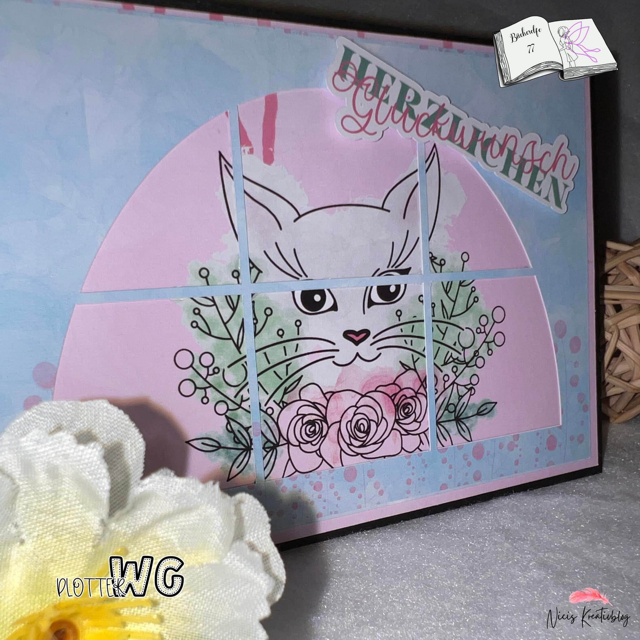 Digiset Blumenkatze Plotten, Sublimation, Drucken, Digistamp - Sewando