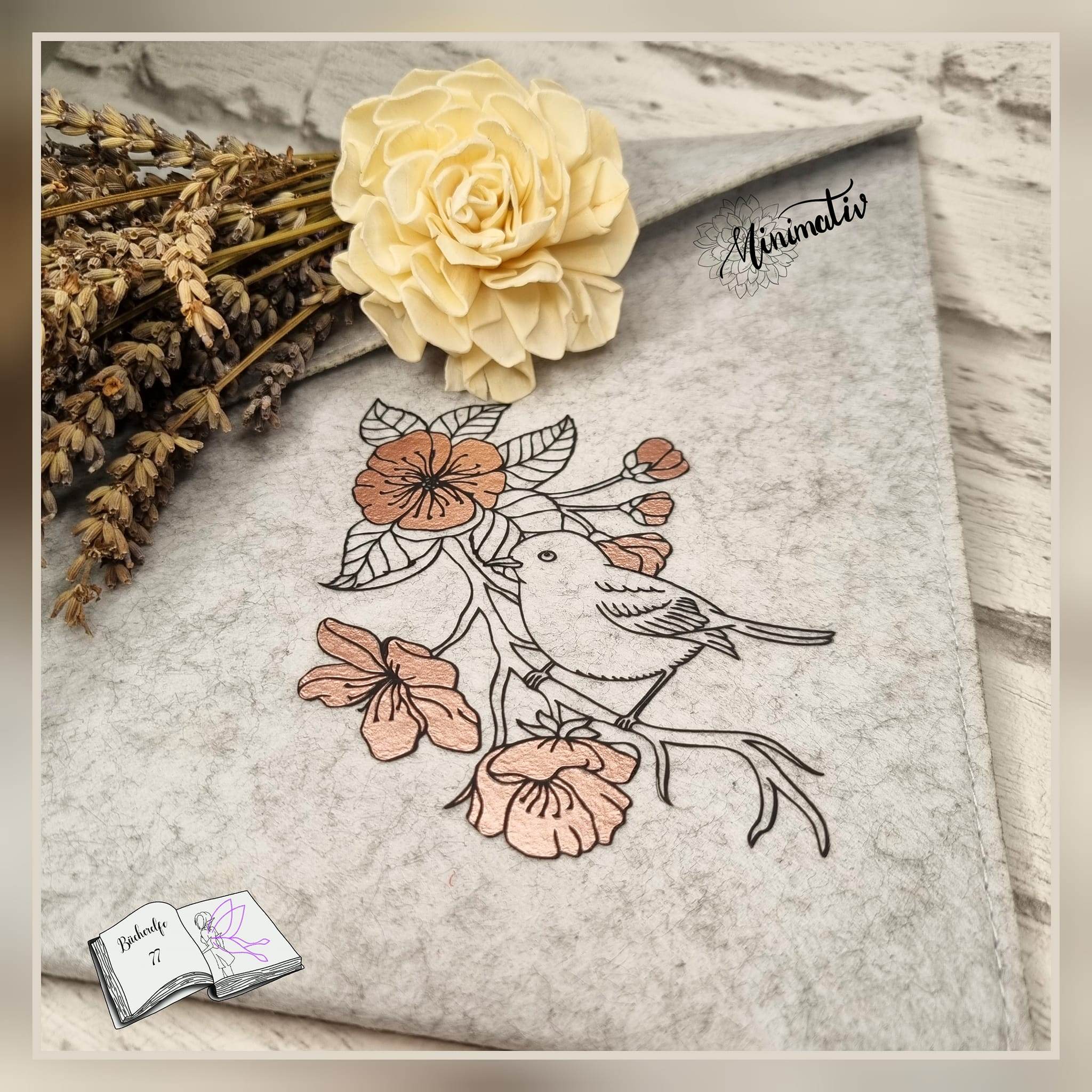 Digiset Ast mit Vogel Plotten, Sublimation, Drucken, Digistamp - Sewando