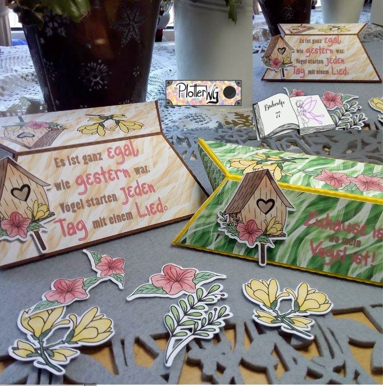 Digiset Vogelhäuschen Plotten, Sublimation, Drucken, Digistamp, Digipaper ! - Sewando