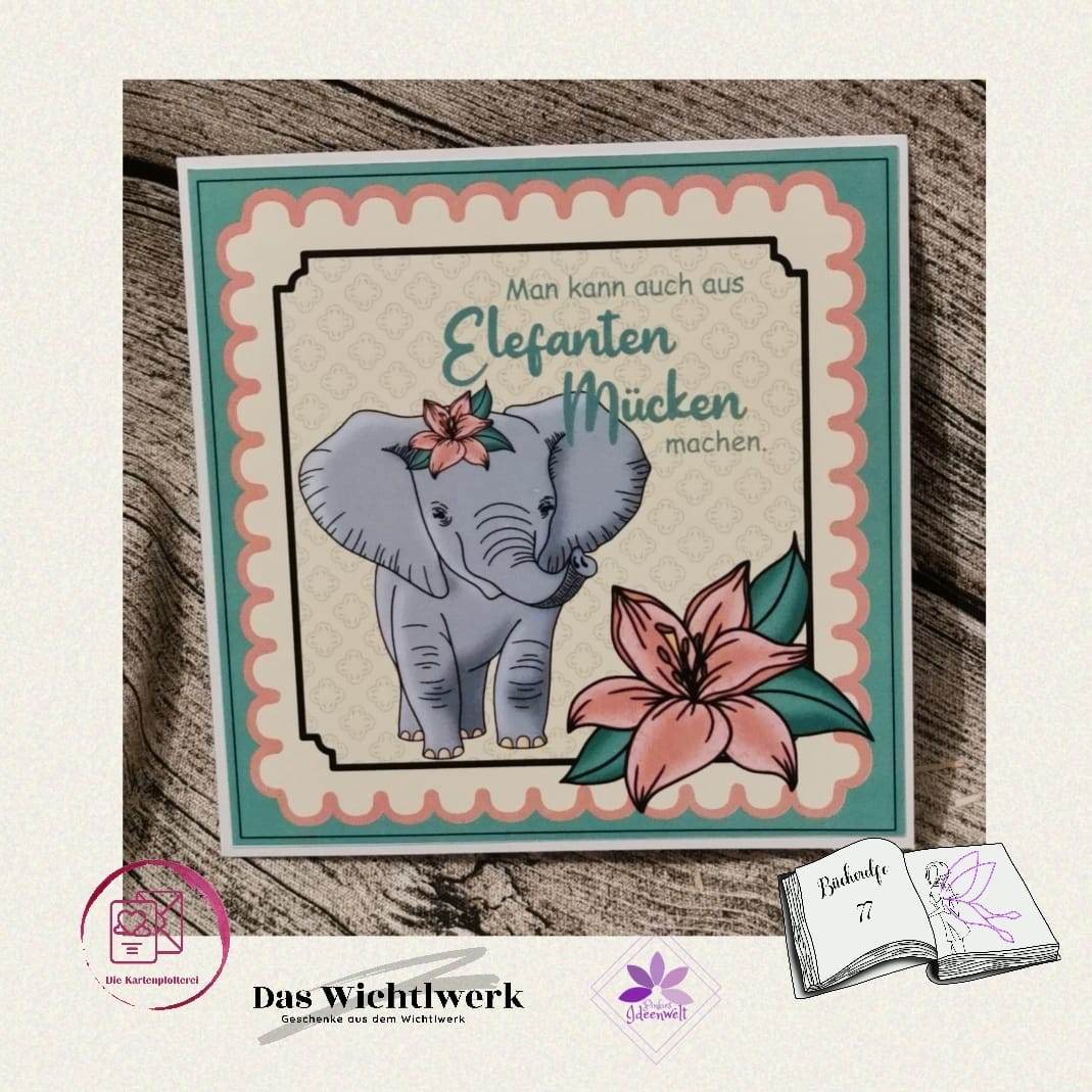 Plotterdatei Elefantenbaby, Sublimation, Digistamp, Digipaper - Sewando