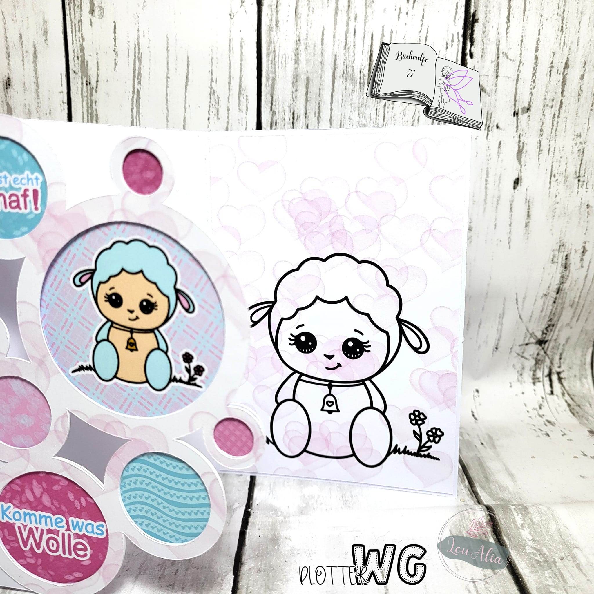 Digiset little sheep Plotten, Sublimation, Drucken, Digistamp, Digipaper - Sewando