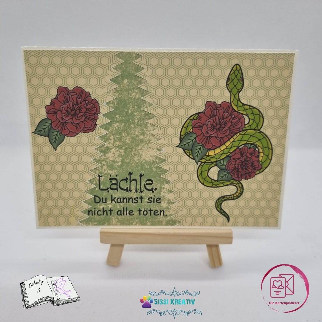 Plotterdatei Schlange mit Nelken Plotterdatei, Sublimation, Digistamp, Digipaper - Sewando