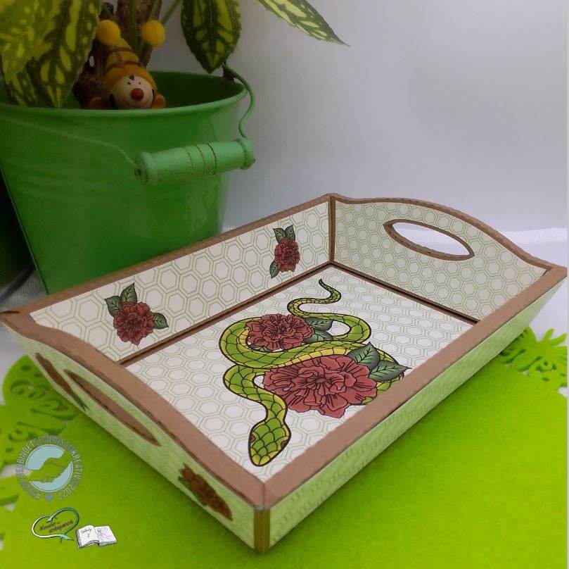 Digiset Schlange mit Nelken Sublimation, Digistamp, Digipaper - Sewando
