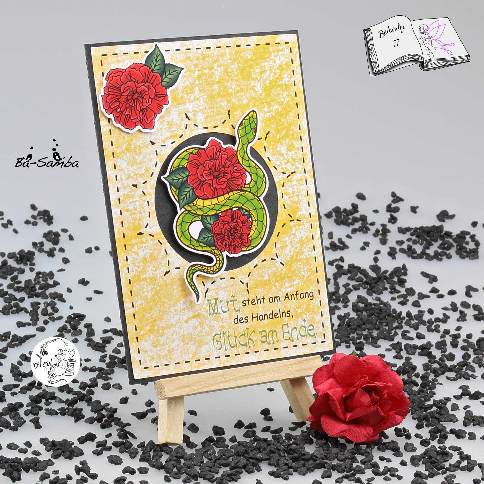 Plotterdatei Schlange mit Nelken Plotterdatei, Sublimation, Digistamp, Digipaper - Sewando