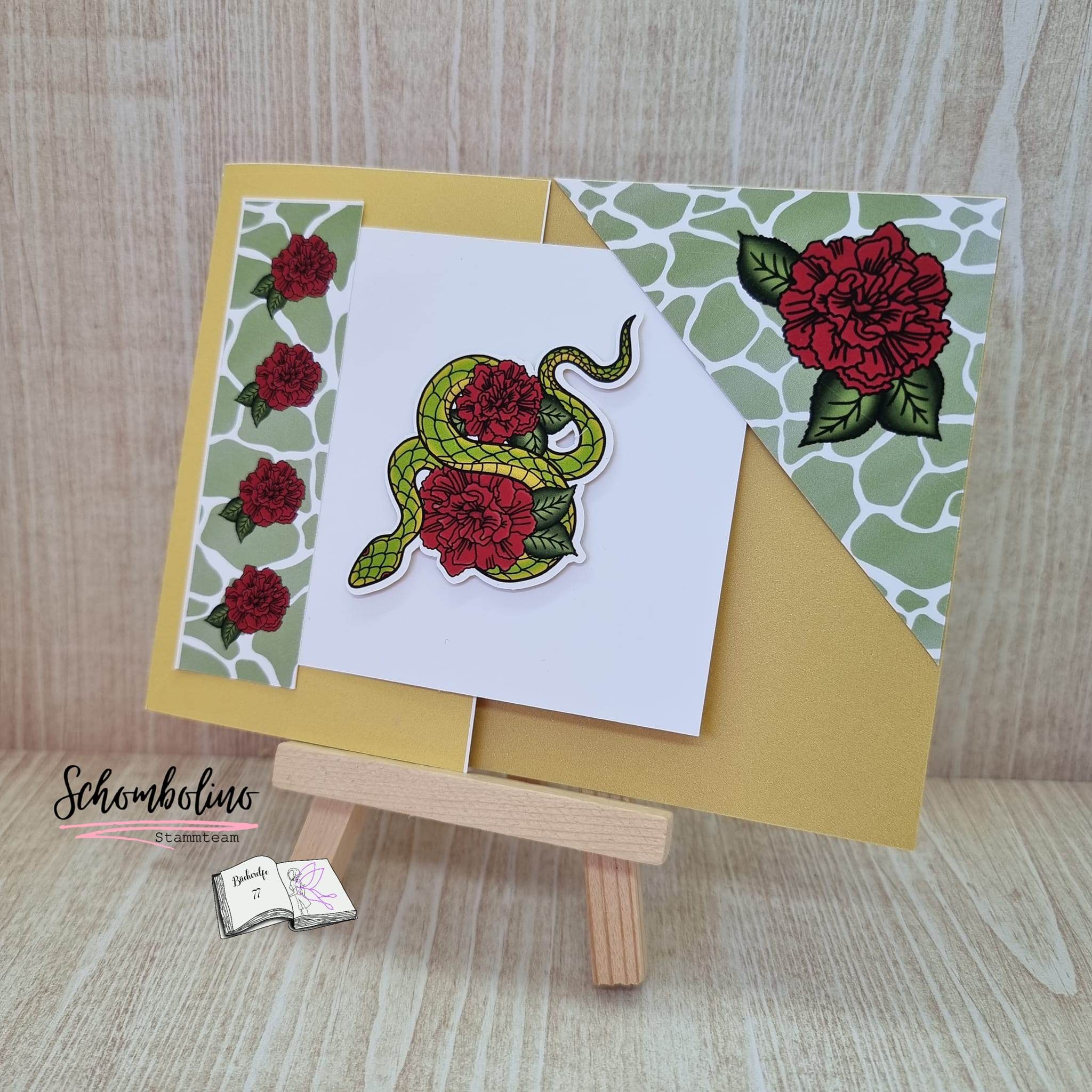 Plotterdatei Schlange mit Nelken Plotterdatei, Sublimation, Digistamp, Digipaper - Sewando