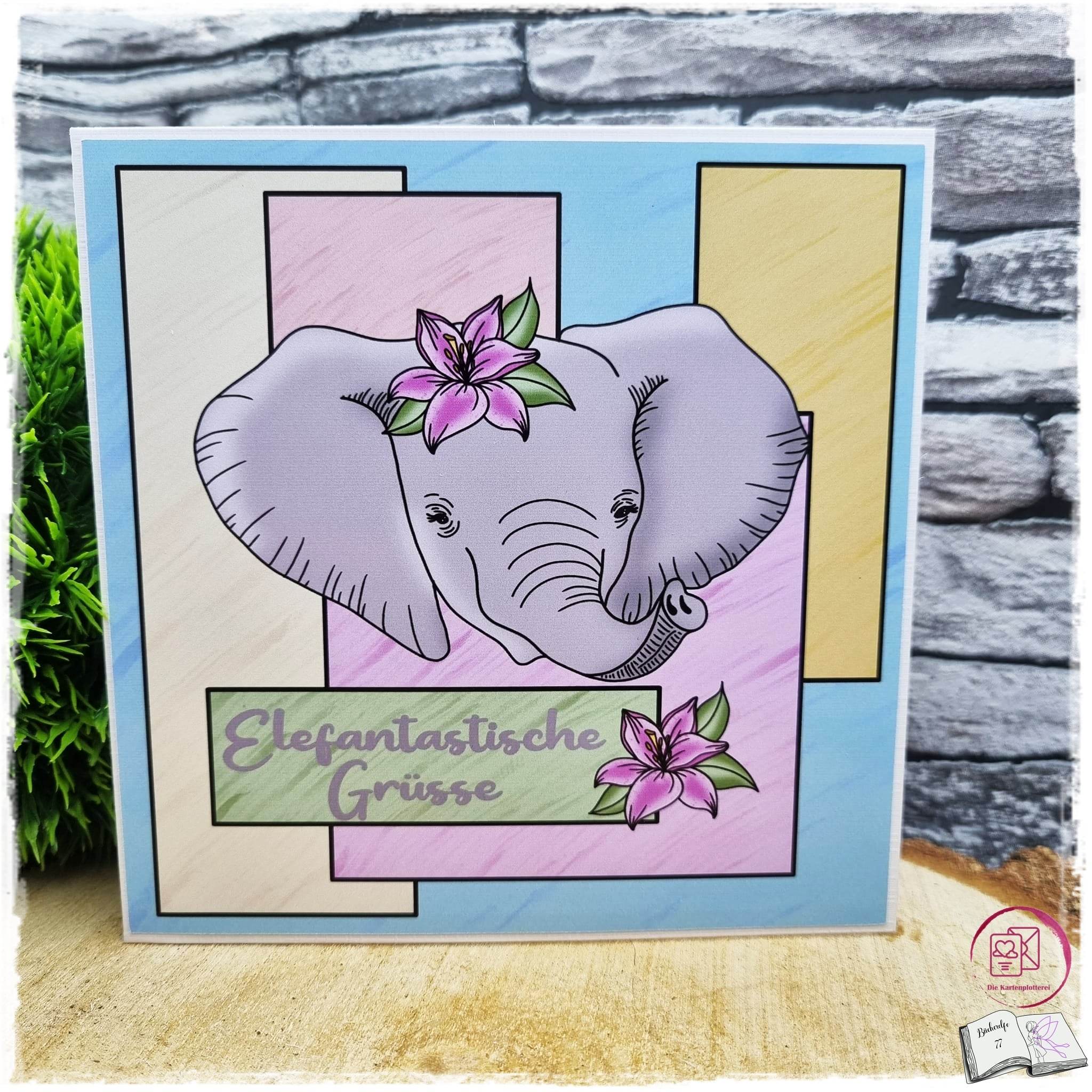 Plotterdatei Elefantenbaby, Sublimation, Digistamp, Digipaper - Sewando