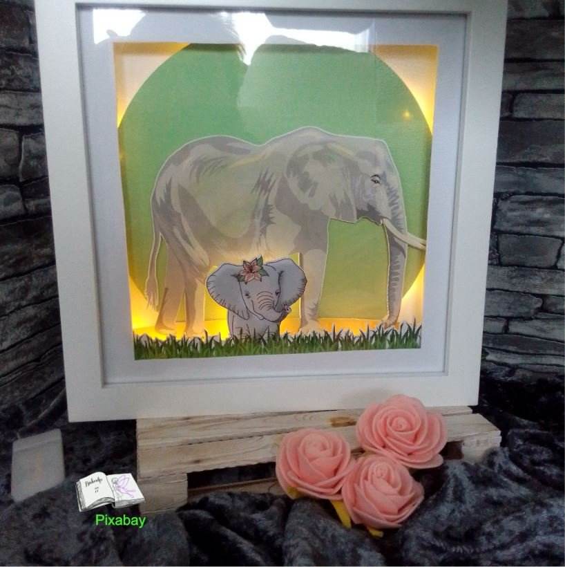 Plotterdatei Elefantenbaby, Sublimation, Digistamp, Digipaper - Sewando
