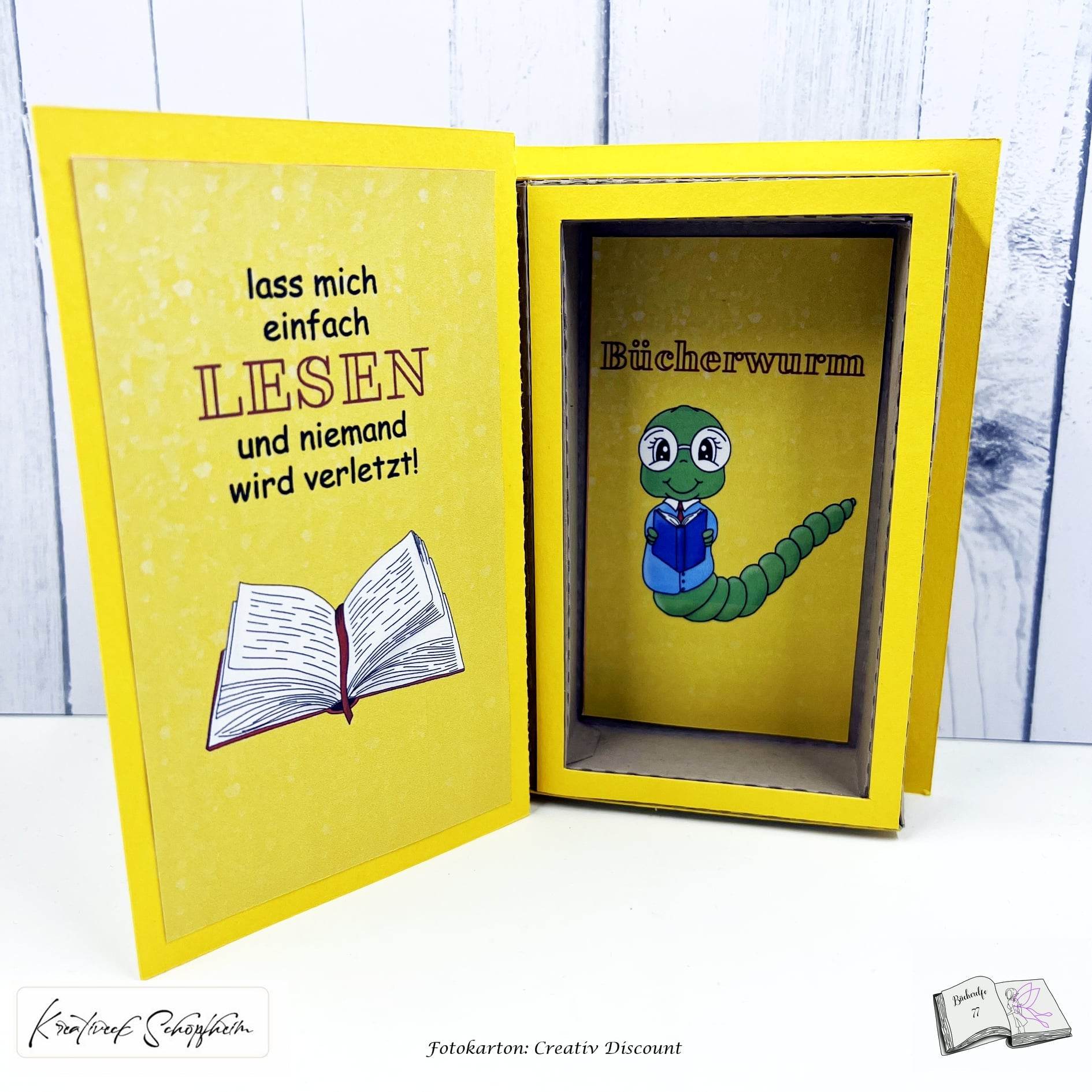 Digiset Bücherwurm Plotterdatei, Sublimation, Digistamp, Digipaper - Sewando