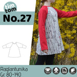 Schnittmuster timtom No.27 Raglantunika mit vorne-wie-hinten-Ausschnitt in zwei Weiten Gr. 80-140 - Sewando