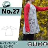 Schnittmuster timtom No.27 Raglantunika mit vorne-wie-hinten-Ausschnitt in zwei Weiten Gr. 80-140 - Sewando