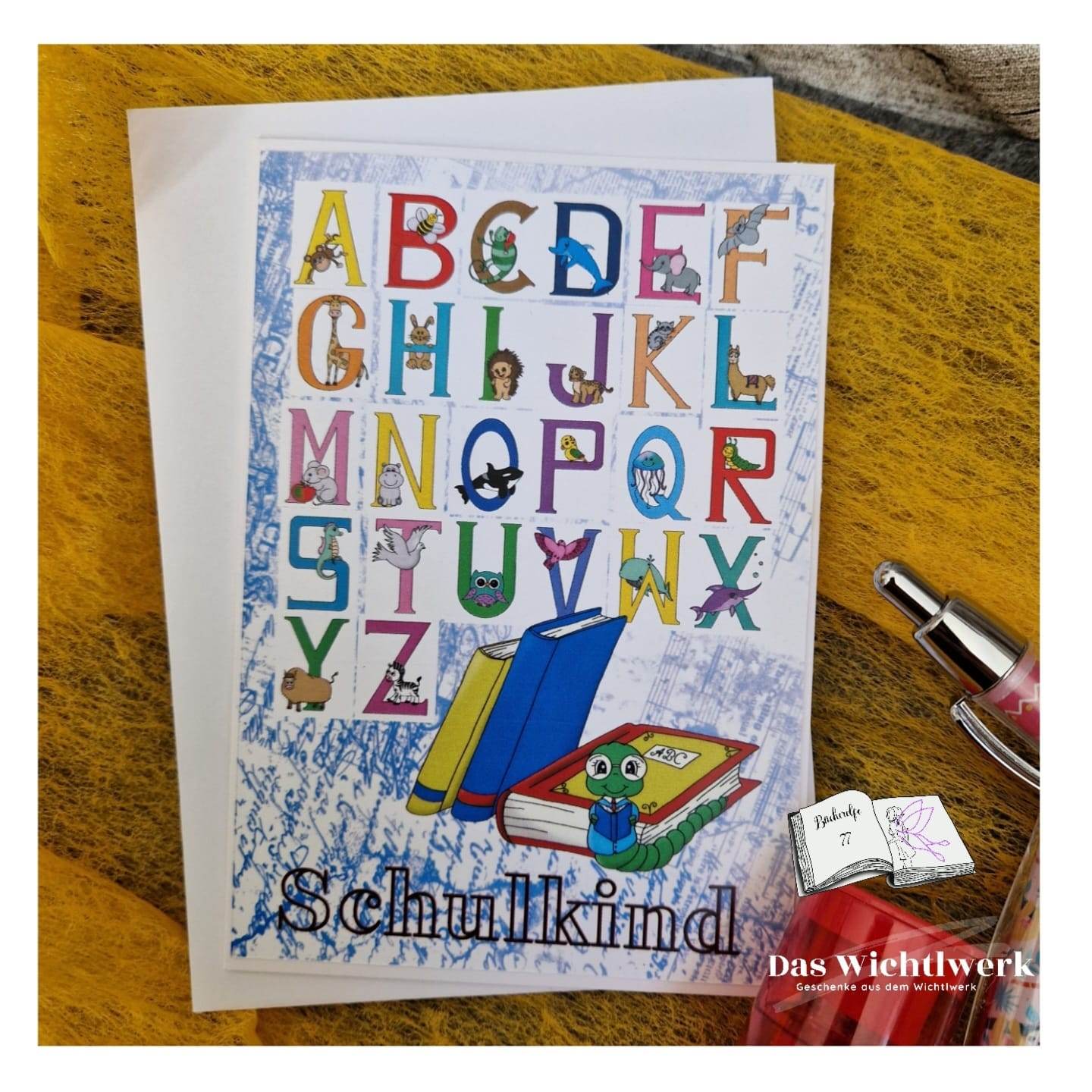 Digiset Bücherwurm Plotterdatei, Sublimation, Digistamp, Digipaper - Sewando